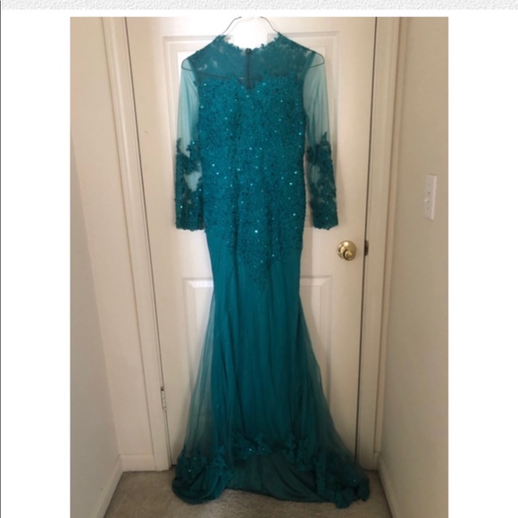 dark green maxi dress